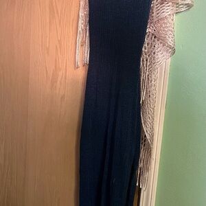 Navy Blue Women’s Swim Cover up with a Slit